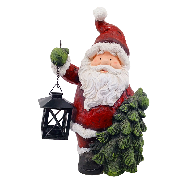 Фигурка декоративная Санта с фонарем 35,8см HS 569 - фото