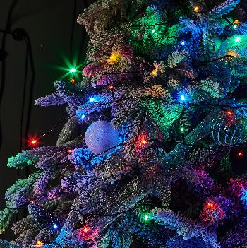 Гирлянда св/д нить 5м 50LED разноцвет/зеленый провод IP20 ULD-S0500-050 - фото