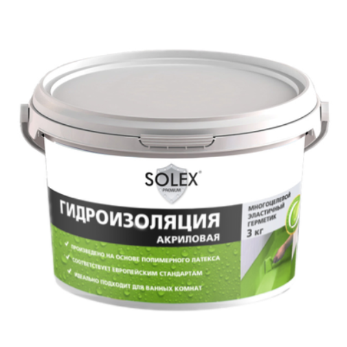  Гидроизоляция акрил 3кг Solex 00871477