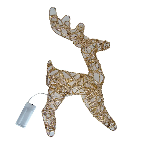 Фигура св/д 24х30см Зол.олень 30LED бат 3АА тепл.бел ULD-M2430-030/STB/3AA Warm White Uniel - фото