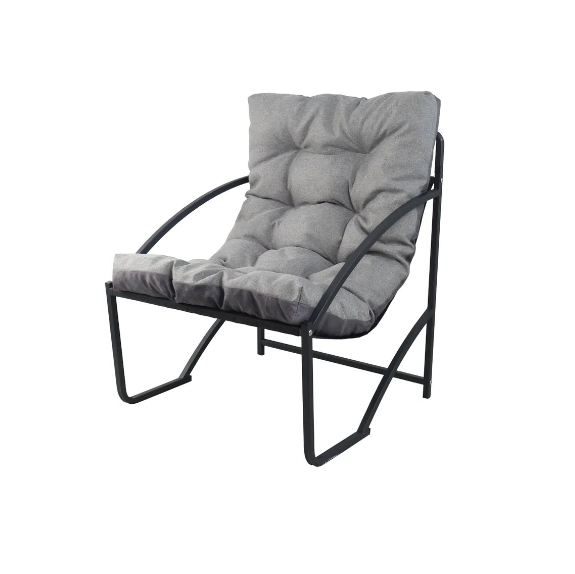 Кресло LAKSI ЛОФТ лен серый/экозамша Ижсинтез нагрузка 120 кг - фото