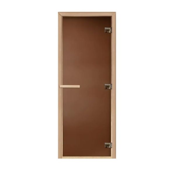 Дверь банная 190х70см Бронза кор. хвоя 6мм стекло DW02187/DW01217 - фото