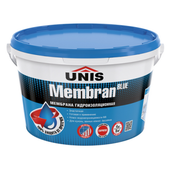  Гидроизоляционная полимерная мастика Unis BlueMembran 4кг Юнис