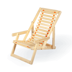Шезлонг деревянный 105*70*135см складной сосна ТЗ - фото