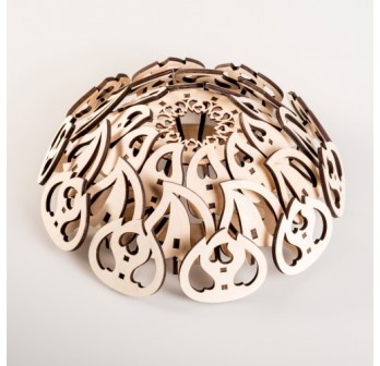  Абажур 380х150 Листики круглый 7034